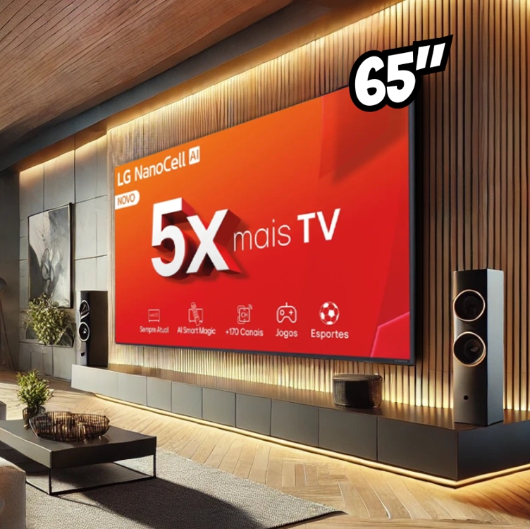 Smart Tv Lg 65" 4k Ultra Hd Nanocell 65nano80t Thinq Ai Webos 24 A5 Ger7 Ai Hdmi Usb Wi-fi Bluetooth Alexa Chromecast Com Controle Smart Magic Smart Tv Lg 65" 4k Ultra Hd Nanocell 65nano80t Thinq Ai Webos 24 A5 Ger7 Ai Hdmi Usb Wi-fi Bluetooth Alexa Chromecast Com Controle Smart Magic