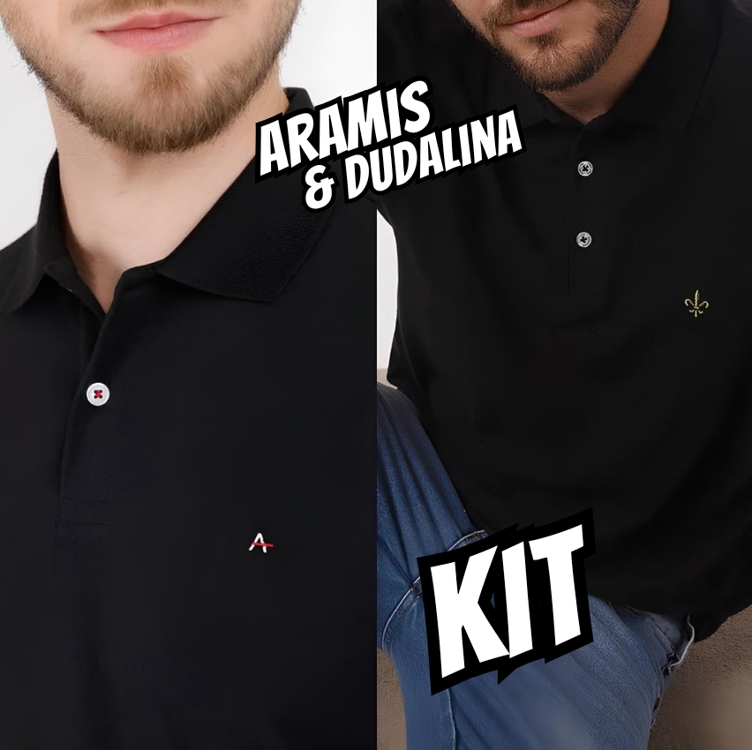 Kit Polos Aramis Basic Piquet E Dudalina Piquet Preta Kit Polos Aramis Basic Piquet E Dudalina Piquet Preta