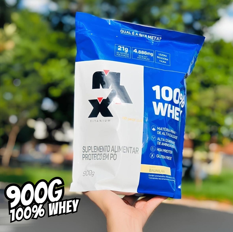 Max Titanium 100% Whey - 900G Refil Chocolate - Max Titanium 100% Whey - 900G Refil Chocolate -