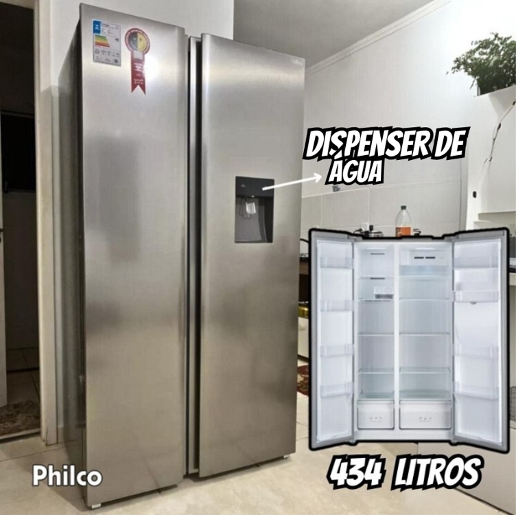 Geladeira Philco Side By Side Eco Inverter PRF535ID Frost Free com Smart Cooling e Display Digital Inox - 434 L - 110V Geladeira Philco Side By Side Eco Inverter PRF535ID Frost Free com Smart Cooling e Display Digital Inox - 434 L - 110V