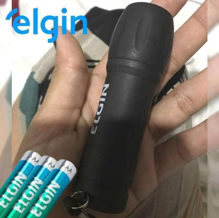 Kit Lanterna 9 leds com 3 Pilhas Alcalinas AAA inclusas, Elgin, Geral, Preta, DE BOLSO Kit Lanterna 9 leds com 3 Pilhas Alcalinas AAA inclusas, Elgin, Geral, Preta, DE BOLSO