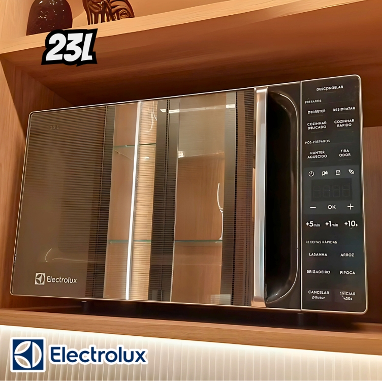 Micro-ondas Electrolux 23L cor Inox Efficient com Descongelamento Assistido (ME23S) Micro-ondas Electrolux 23L cor Inox Efficient com Descongelamento Assistido (ME23S)