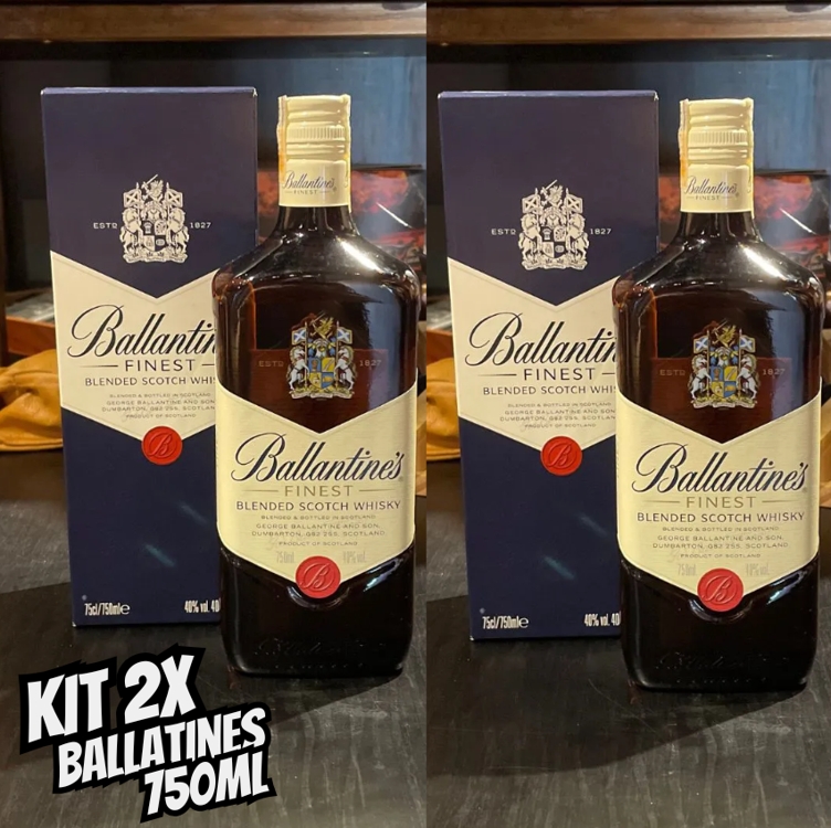 Kit Whisky Escocês Ballantines Finest 750ml com 2 unidades Kit Whisky Escocês Ballantines Finest 750ml com 2 unidades