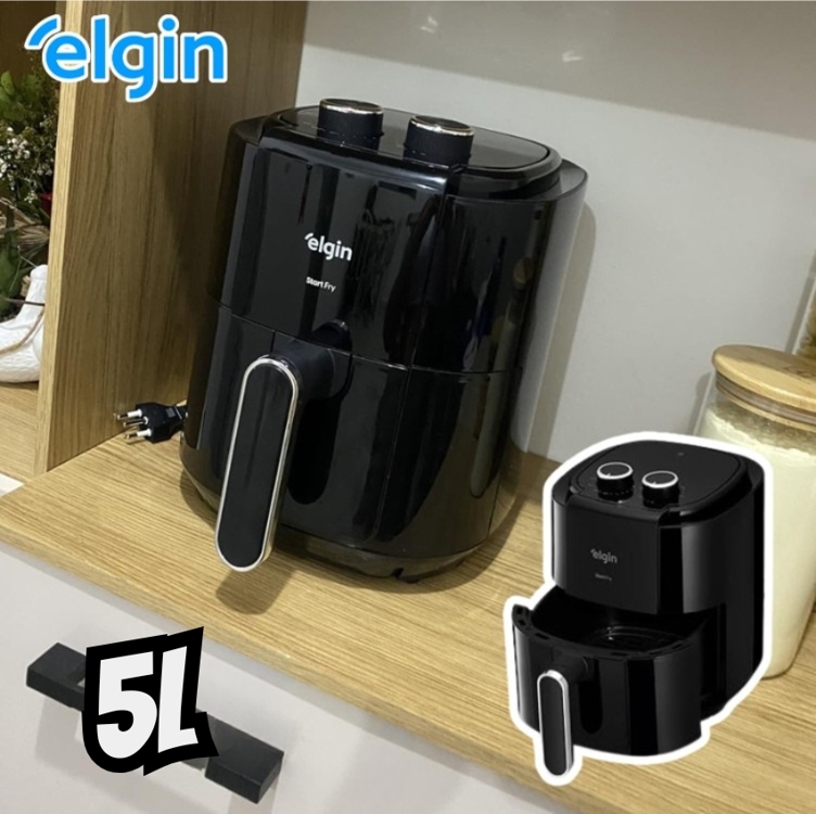 Fritadeira Elétrica Space 5 Elgin Cesto Removível 5L 1700W 110V - Airfryer Fritadeira Elétrica Space 5 Elgin Cesto Removível 5L 1700W 110V - Airfryer