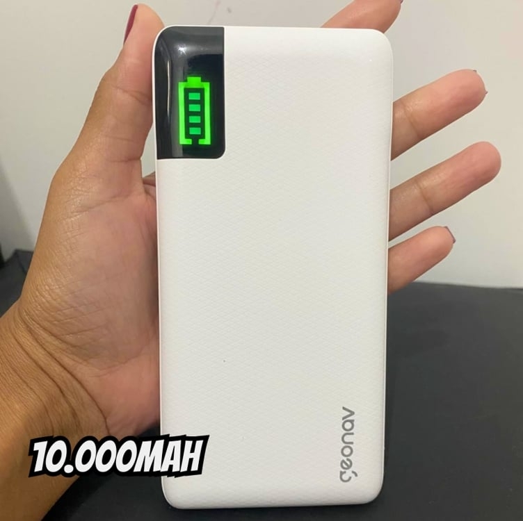 Power Bank Geonav 10.000mah - Pb10kwt- Branco Power Bank Geonav 10.000mah - Pb10kwt- Branco