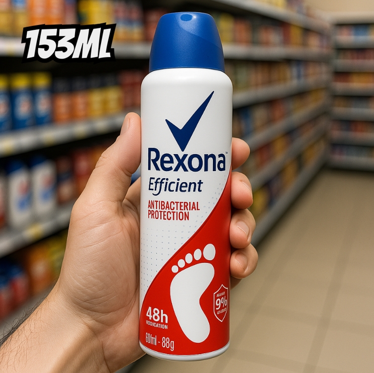 Desodorante Para Os Pés Rexona 153ml Efficient Aerossol, Rexona (a Embalagem Pode Variar) Desodorante Para Os Pés Rexona 153ml Efficient Aerossol, Rexona (a Embalagem Pode Variar)