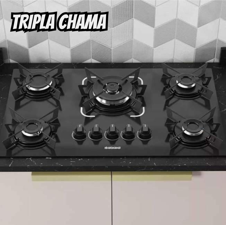 Cooktop Itatiaia Electra 5 Bocas Mesa de Vidro Temperado e Acendimento Superautomático Cooktop Itatiaia Electra 5 Bocas Mesa de Vidro Temperado e Acendimento Superautomático