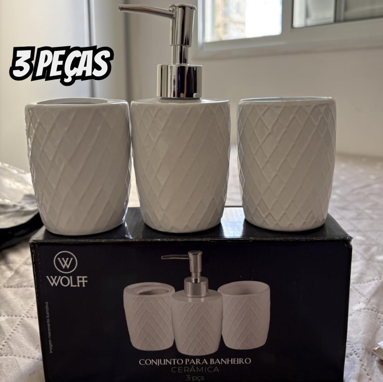 Wolff - Conjunto 3 Peças para Banheiro Branco Wolff - Conjunto 3 Peças para Banheiro Branco