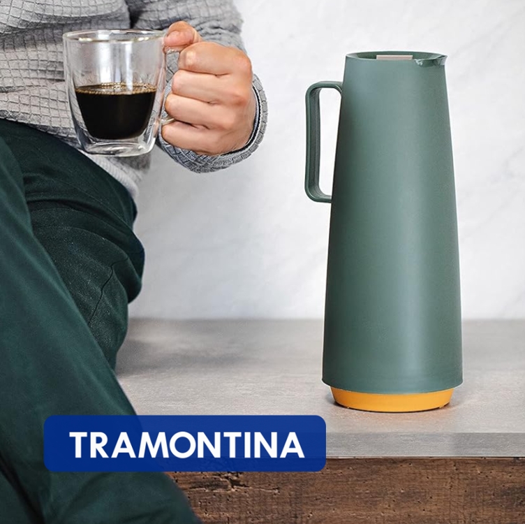 Bule Térmico Tramontina Exata em Polipropileno Verde com Ampola de Vidro 1 L Bule Térmico Tramontina Exata em Polipropileno Verde com Ampola de Vidro 1 L