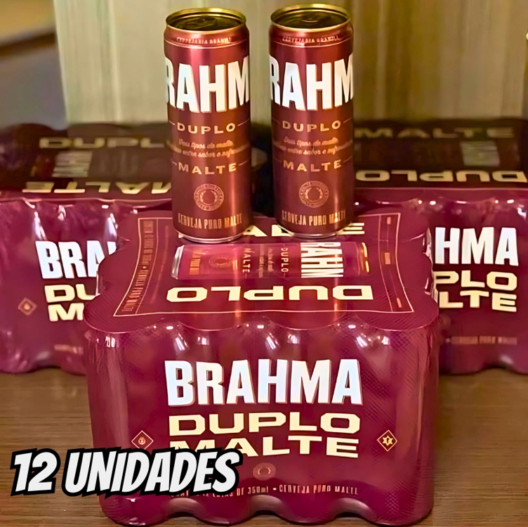 Cerveja Brahma Duplo Malte Puro Malte - 12 Unidades Lata 350ml Cerveja Brahma Duplo Malte Puro Malte - 12 Unidades Lata 350ml