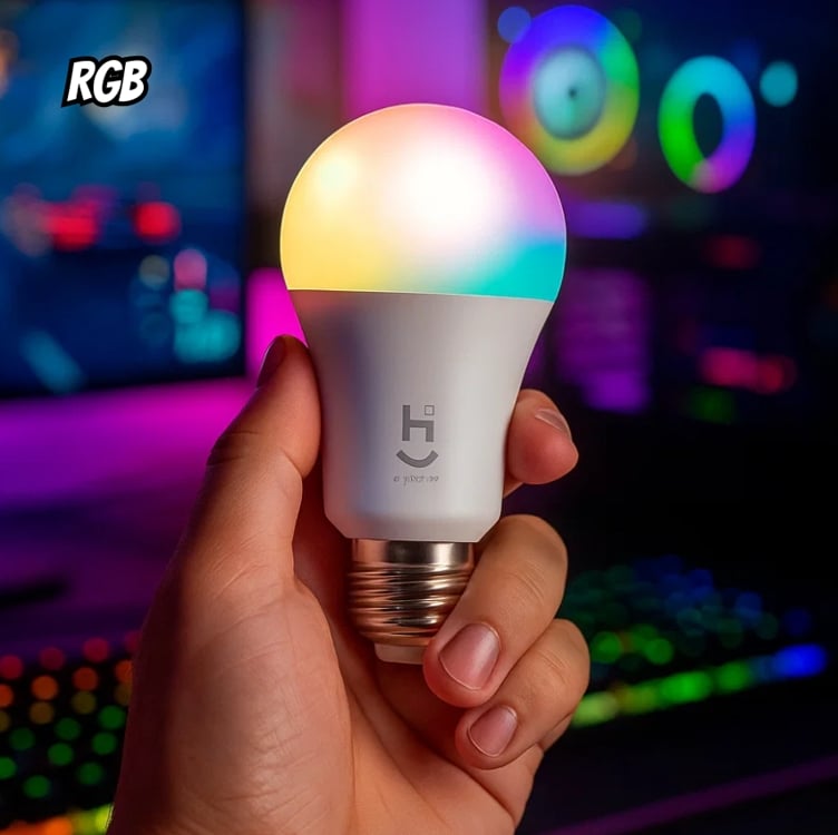 Lâmpada LED Inteligente 9W Wi-Fi Bluetooth RGB - 9W 2700K Hi Geonav HIE27QF Lâmpada LED Inteligente 9W Wi-Fi Bluetooth RGB - 9W 2700K Hi Geonav HIE27QF