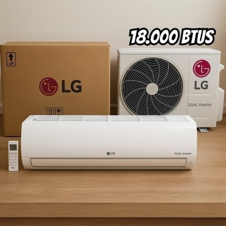 Ar Condicionado Split Hi Wall LG Dual Inverter Compact 18.000 Btus Frio 220v R-32 Ar Condicionado Split Hi Wall LG Dual Inverter Compact 18.000 Btus Frio 220v R-32