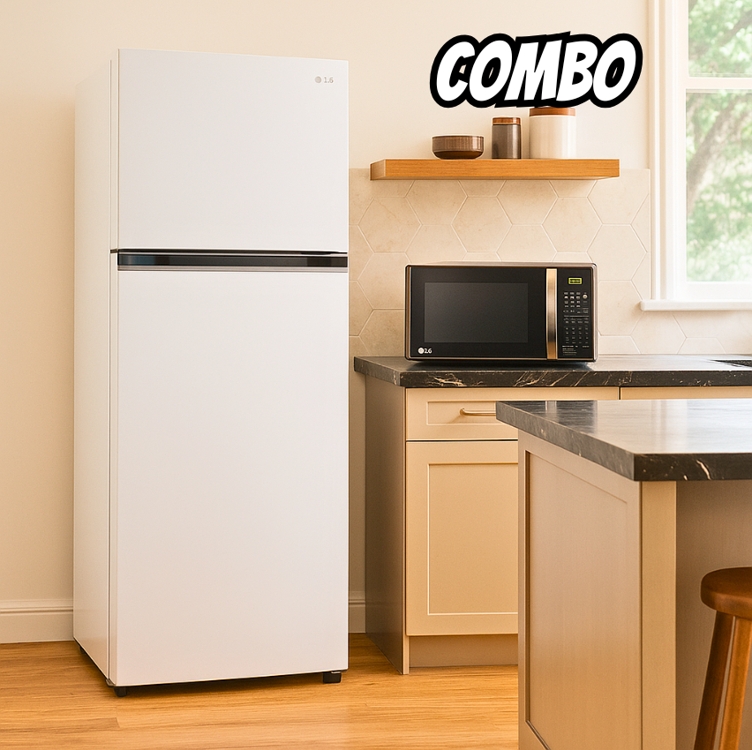 Geladeira LG Frost Free Inverter 375L Duplex Branca GN-B372PQW 127V + Micro-ondas LG Mesa 30L Prata Limpa Fácil MS3043BR 110V Geladeira LG Frost Free Inverter 375L Duplex Branca GN-B372PQW 127V + Micro-ondas LG Mesa 30L Prata Limpa Fácil MS3043BR 110V