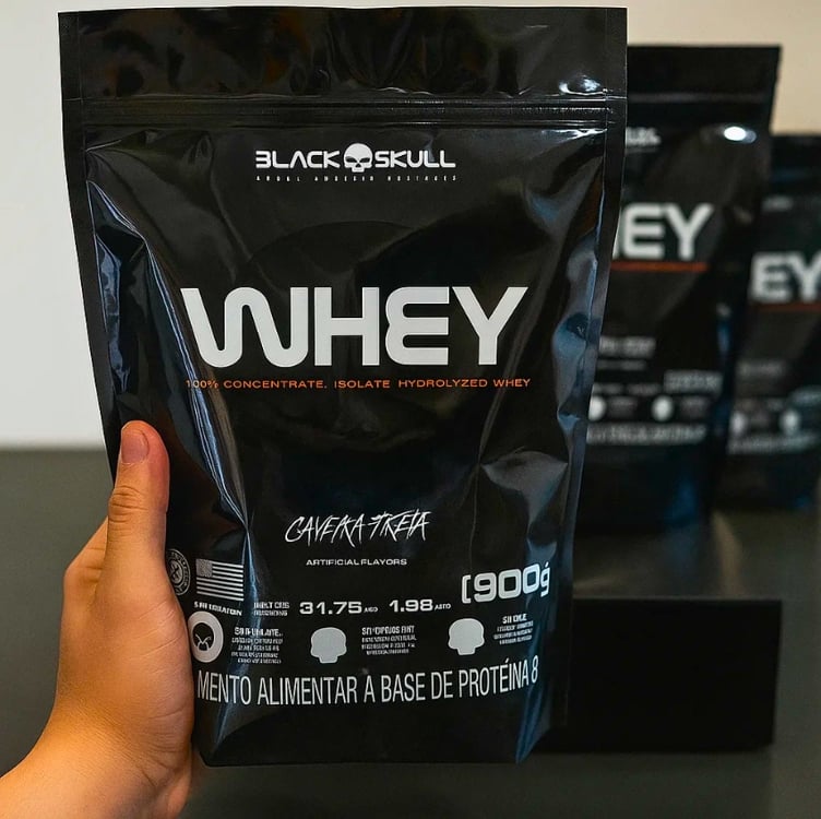 Refil Whey Chocolate 900G, Black Skull Refil Whey Chocolate 900G, Black Skull