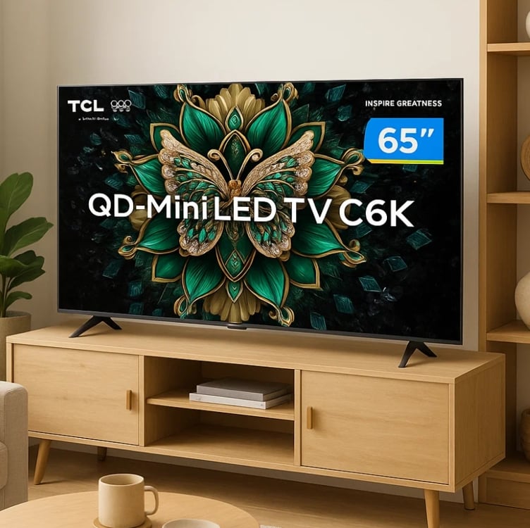 Smart TV 65" 4K UHD QLED Mini LED TCL 65C755 120Hz Wi-Fi Bluetooth 4 HDMI 2 USB Smart TV 65" 4K UHD QLED Mini LED TCL 65C755 120Hz Wi-Fi Bluetooth 4 HDMI 2 USB