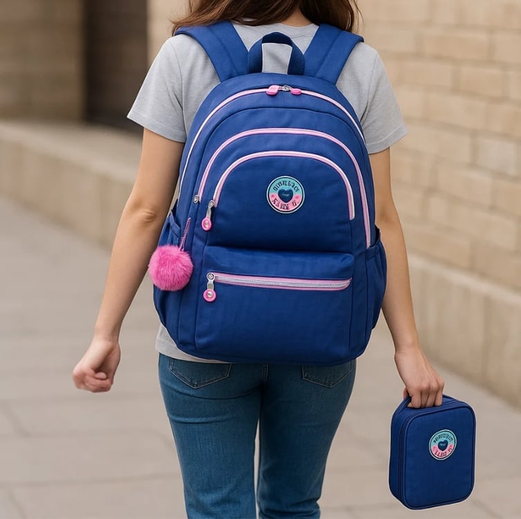 Kit Mochila Escolar Spector Juvenil Feminina (Azul) Kit Mochila Escolar Spector Juvenil Feminina (Azul)