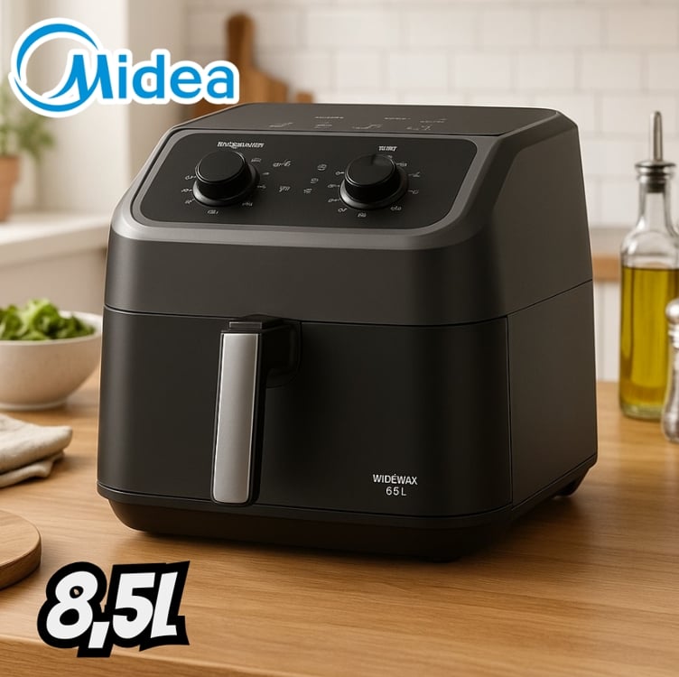 Fritadeira Air Fryer 8,5L Wide Max Cyclone Preto Midea Fritadeira Air Fryer 8,5L Wide Max Cyclone Preto Midea