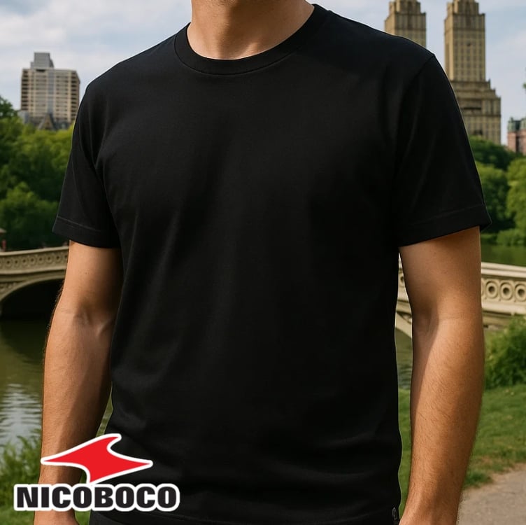 Kit Camiseta Nicoboco Slim Fit Duo Com 3 Masculina - Preto+Branco Kit Camiseta Nicoboco Slim Fit Duo Com 3 Masculina - Preto+Branco
