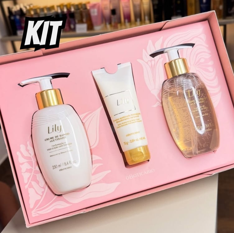Kit Presente Dia das Mães Lily Cuidados (3 itens) Kit Presente Dia das Mães Lily Cuidados (3 itens)