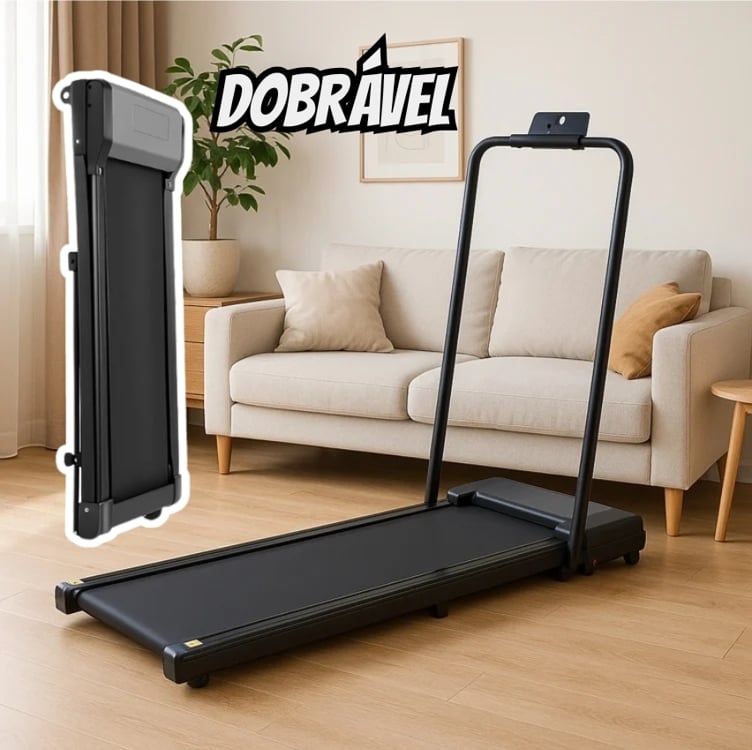 Esteira Elétrica Slimwalk Mile Fitness Dobrável Compacta Esteira Elétrica Slimwalk Mile Fitness Dobrável Compacta