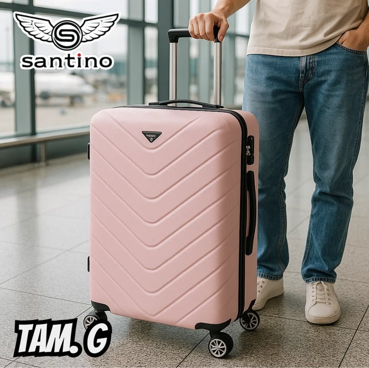 Mala De Viagem Grande G 30kg Em Abs Rígida Rodas 360 Santino Mala De Viagem Grande G 30kg Em Abs Rígida Rodas 360 Santino