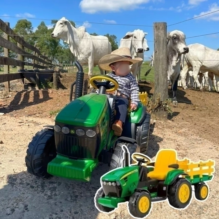 Carro A Bateria Para Crianças Bang Toys Tractor Truck Elétrico Com Caçamba Cor Verde 110v/220v Carro A Bateria Para Crianças Bang Toys Tractor Truck Elétrico Com Caçamba Cor Verde 110v/220v