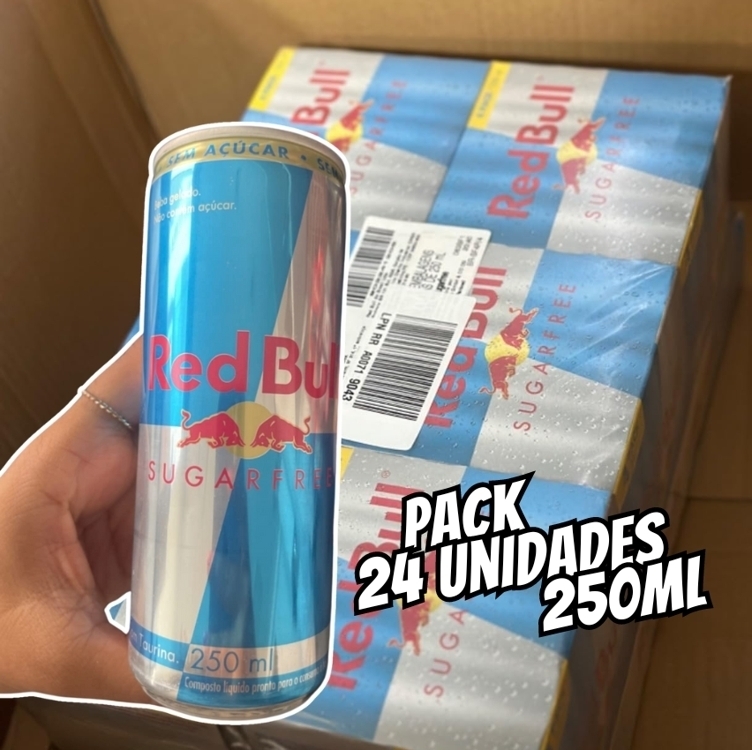 Pack de 24 Latas Red Bull Energético, Sem Açúcar, 250ml Pack de 24 Latas Red Bull Energético, Sem Açúcar, 250ml