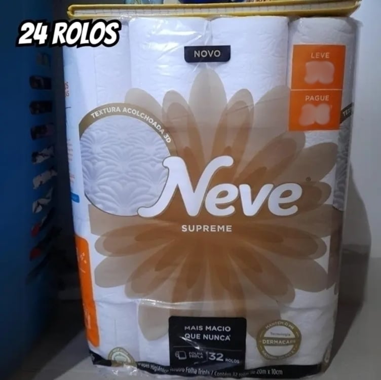 Papel Higiênico Supreme Folha Tripla 24 Rolos Neve Papel Higiênico Supreme Folha Tripla 24 Rolos Neve