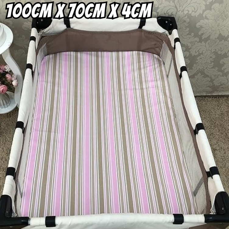 Colchonete P/berço Desmontável Chiqueirinho 100x70x4cm Thity Listra N3 Rosa Colchonete P/berço Desmontável Chiqueirinho 100x70x4cm Thity Listra N3 Rosa
