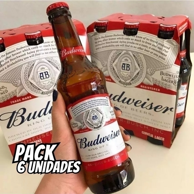 Pack Cerveja Budweiser 330 Ml Long Neck Com 6 Unidades Pack Cerveja Budweiser 330 Ml Long Neck Com 6 Unidades