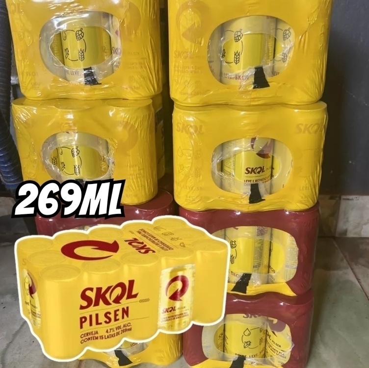 Cerveja Skol Pilsen Com 15 Unidades De 269ml Cerveja Skol Pilsen Com 15 Unidades De 269ml