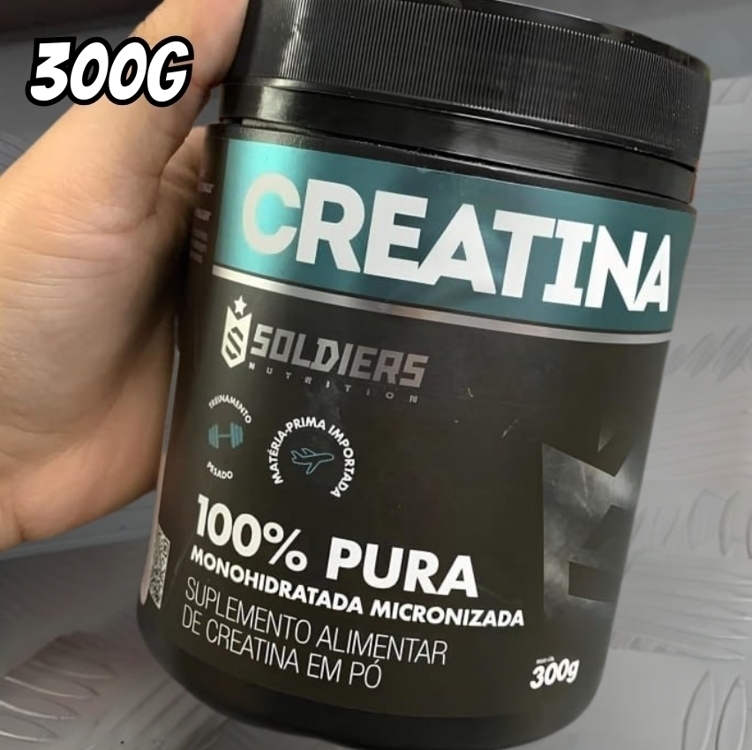 Creatina Monohidratada Pote 300g - 100% Pura Importada - Soldiers Nutrition Creatina Monohidratada Pote 300g - 100% Pura Importada - Soldiers Nutrition