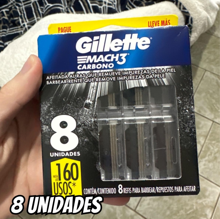 Refils Para Barbear Gillette Mach3 Carbono Carga para Aparelho de Barbear com Carvão Ativado 8 Uds Refils Para Barbear Gillette Mach3 Carbono Carga para Aparelho de Barbear com Carvão Ativado 8 Uds