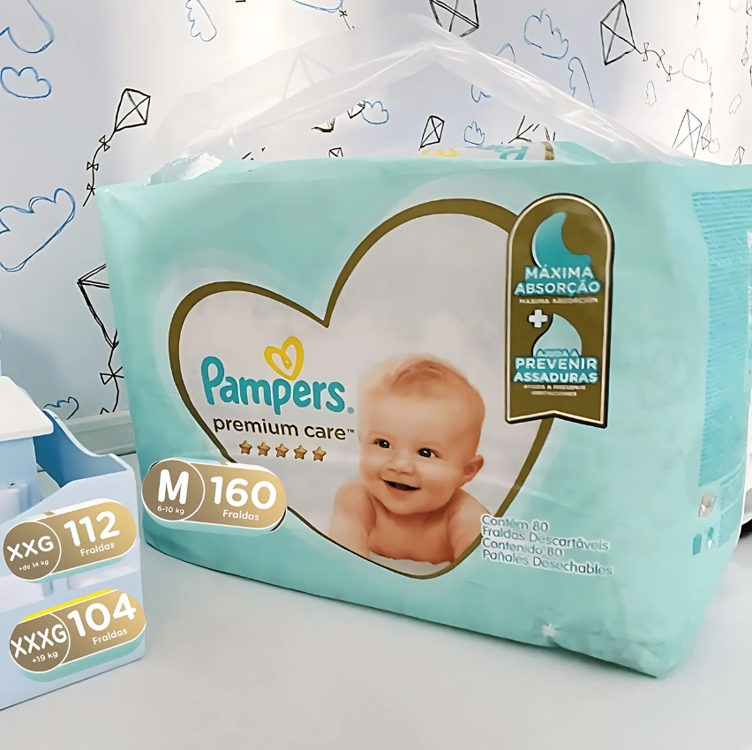 Fralda Pampers Premium Care M - 160 fraldas Fralda Pampers Premium Care M - 160 fraldas