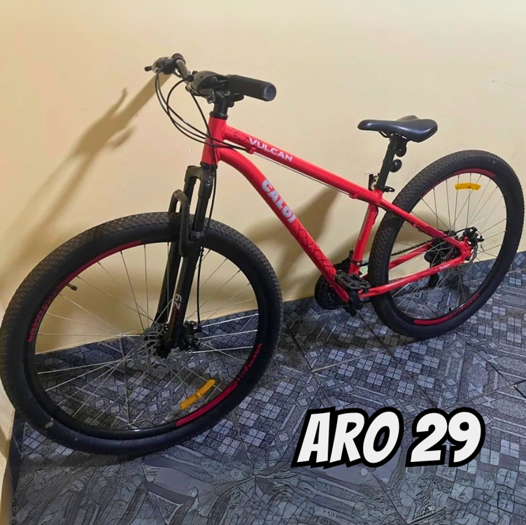 Bicicleta Aro 29 Caloi Vulcan de Alumínio - Freio a Disco 21 Marchas Bicicleta Aro 29 Caloi Vulcan de Alumínio - Freio a Disco 21 Marchas