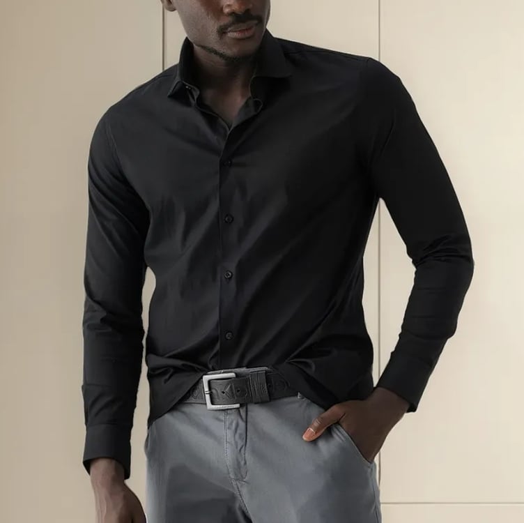 Camisa Aramis Cosmo Stretch Algodão Poliamida Preta Camisa Aramis Cosmo Stretch Algodão Poliamida Preta