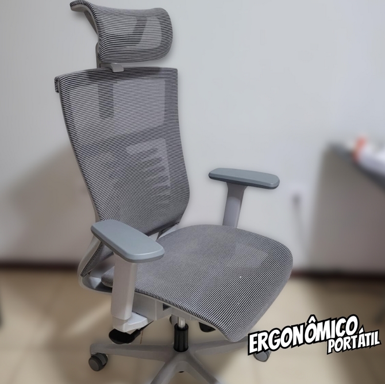 Cadeira de Escritório Ergonômico Cinza Elements Vertta Pro Cadeira de Escritório Ergonômico Cinza Elements Vertta Pro