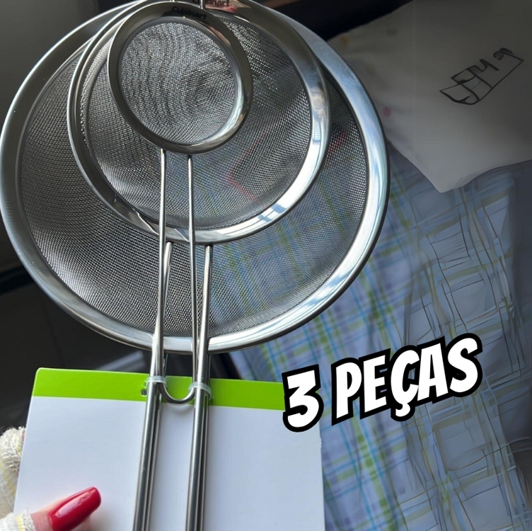 Peneira Cuisinart CTG-00-3MS, aço inoxidável, pacote com 3 Peneira Cuisinart CTG-00-3MS, aço inoxidável, pacote com 3