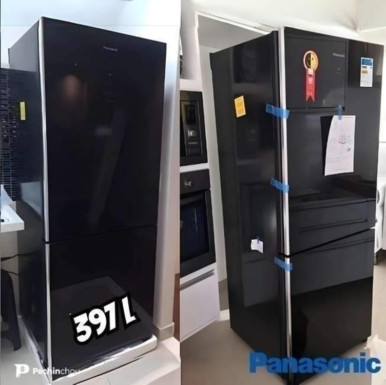 Geladeira Panasonic Bb41 Black Glass 397l Geladeira Panasonic Bb41 Black Glass 397l