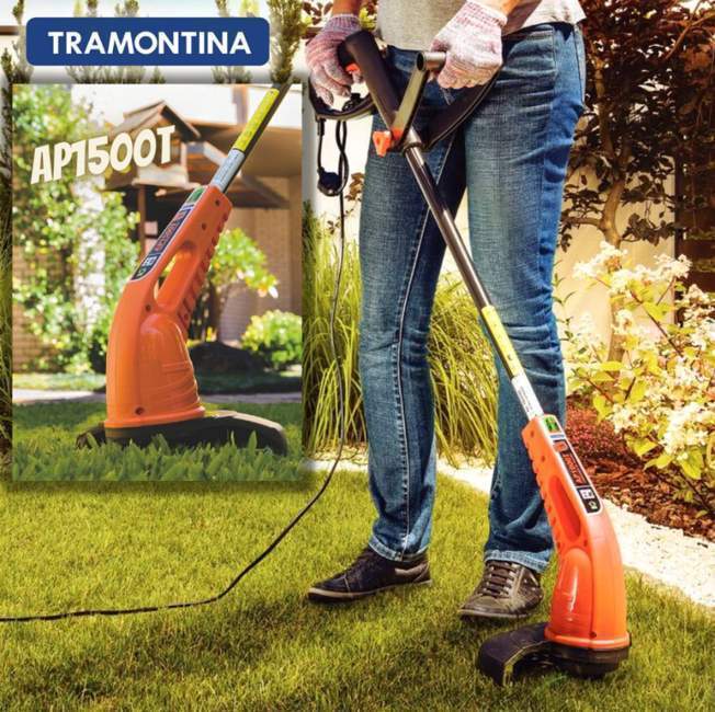 Aparador De Grama Tramontina Ap1500t 1500w - Elétrico Com Fio De Nylon Corte De 28cm Aparador De Grama Tramontina Ap1500t 1500w - Elétrico Com Fio De Nylon Corte De 28cm