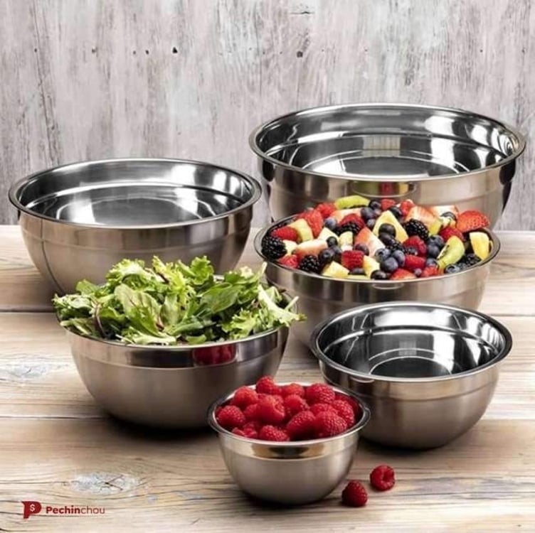 Kit Com 5 Tigelas Bowls Em Aço Inox De Excelente Qualidade Kit Com 5 Tigelas Bowls Em Aço Inox De Excelente Qualidade