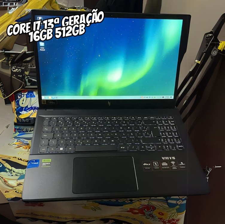 Notebook Gamer Acer Nitro V Intel Core i7 13ª Geração 16GB 512GB RTX4050 Linux Gutta 15.6' FHD ANV15-51-7037 Notebook Gamer Acer Nitro V Intel Core i7 13ª Geração 16GB 512GB RTX4050 Linux Gutta 15.6' FHD ANV15-51-7037