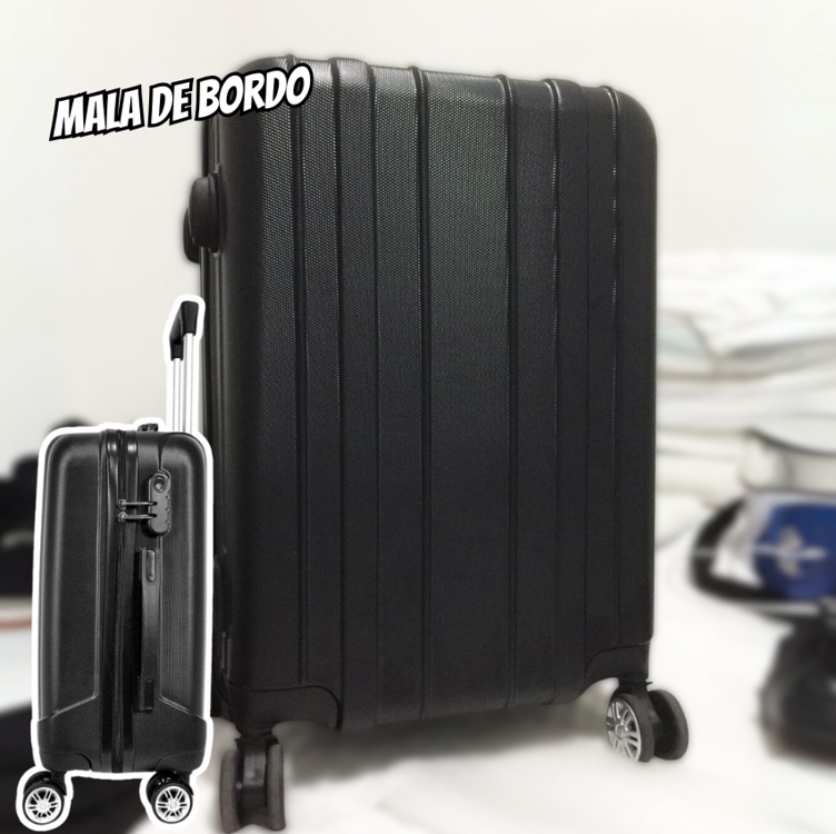 Mala de Bordo ABS 4 Rodas Adventure Fortt Preto - MAB01-PT Mala de Bordo ABS 4 Rodas Adventure Fortt Preto - MAB01-PT