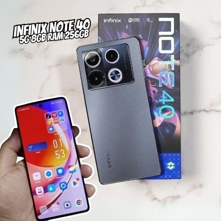 Smartphone Infinix Note 40 5G 8GB RAM 256GB Câmera Tripla 108MP+ Selfie 32MP NFC 6,78” AMOLED Dual Chip - Preto Smartphone Infinix Note 40 5G 8GB RAM 256GB Câmera Tripla 108MP+ Selfie 32MP NFC 6,78” AMOLED Dual Chip - Preto