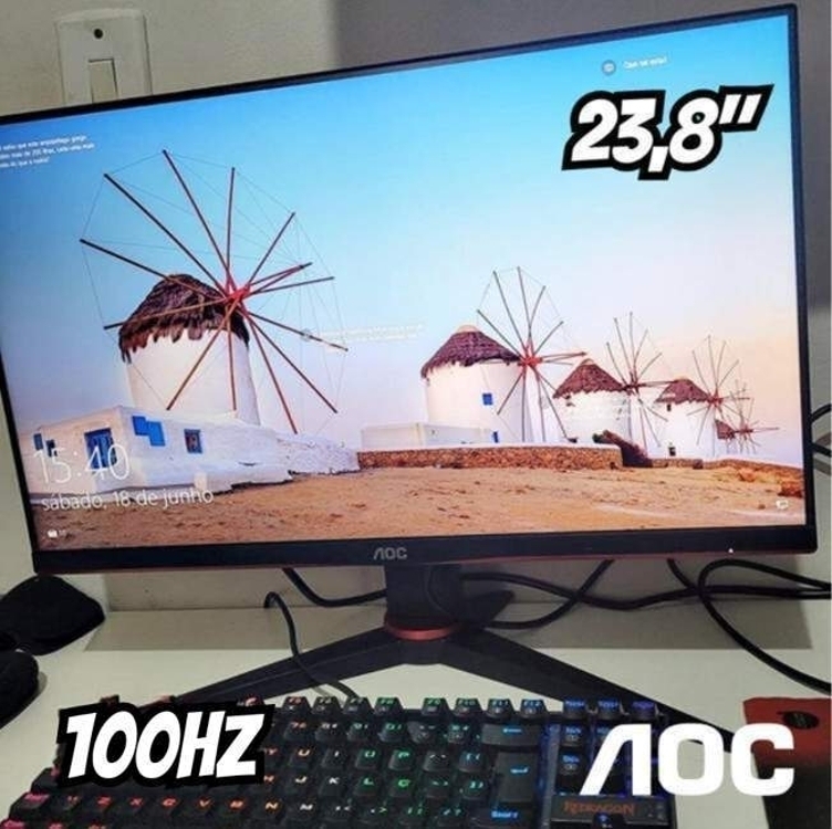 Monitor Gamer Aoc 23.8" Full Hd, 100hz, 1ms, Ips, Displayport E Hdmi, Adaptive-sync - 24g2e1 Monitor Gamer Aoc 23.8" Full Hd, 100hz, 1ms, Ips, Displayport E Hdmi, Adaptive-sync - 24g2e1