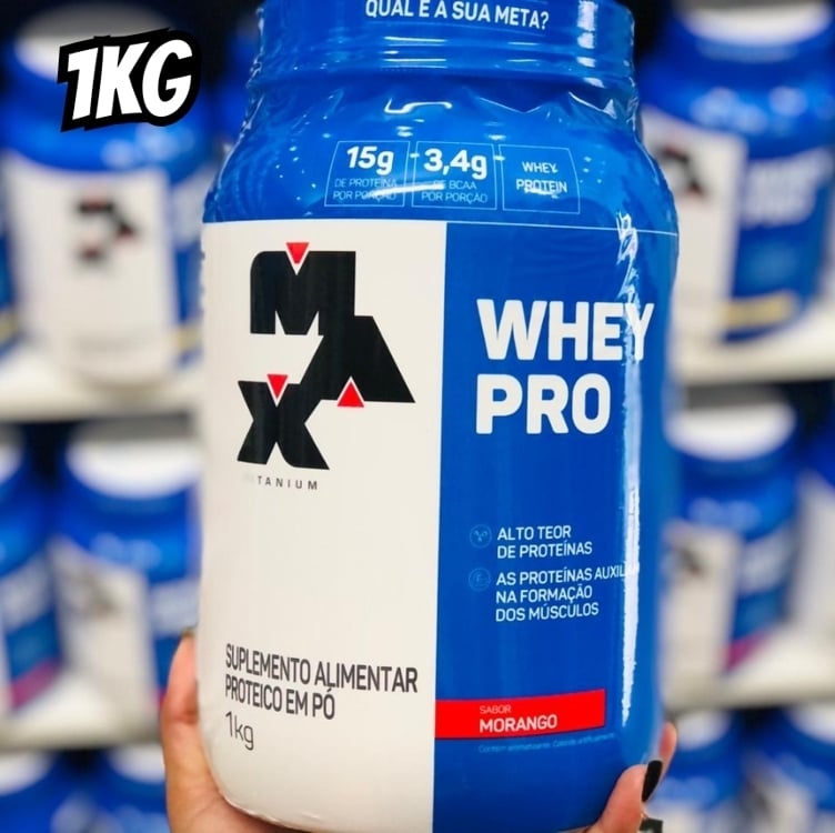 Whey Pro - 1kg Morango - Max Titanium, Max Titanium Whey Pro - 1kg Morango - Max Titanium, Max Titanium