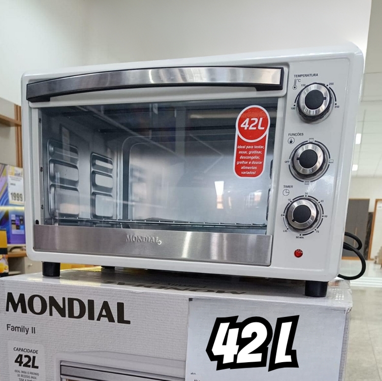 Forno Elétrico 42L Family II, Mondial, Branco/Inox, 1600W, 110V - FR-42-W Forno Elétrico 42L Family II, Mondial, Branco/Inox, 1600W, 110V - FR-42-W