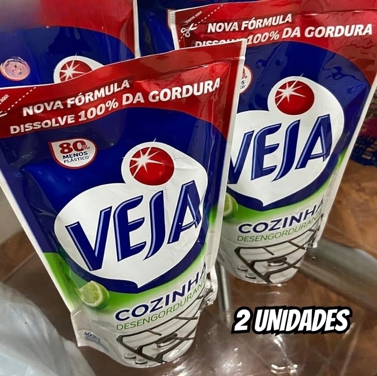 Limpador Desengordurante Gold Cozinha Refil 400 ml Embalagem Econômica com 2 Unidades, Veja Limpador Desengordurante Gold Cozinha Refil 400 ml Embalagem Econômica com 2 Unidades, Veja