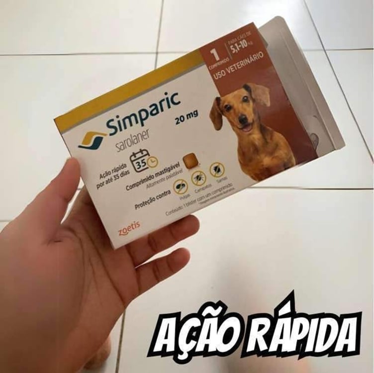 Zoetis Simparic 20Mg 5 1 Até 10Kg 1Cp Para Cães Zoetis Simparic 20Mg 5 1 Até 10Kg 1Cp Para Cães