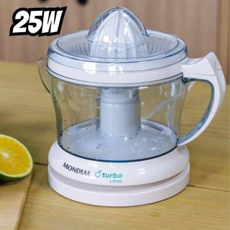 Espremedor Turbo Citrus, Mondial, Branco, 25W, 220V - E-01 Espremedor Turbo Citrus, Mondial, Branco, 25W, 220V - E-01